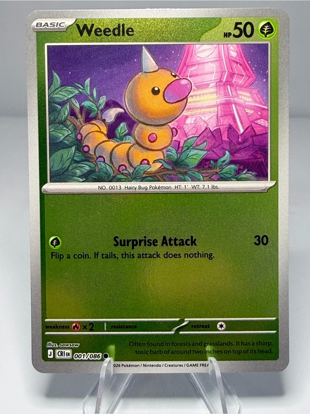 Weedle Pokémon Card - Green